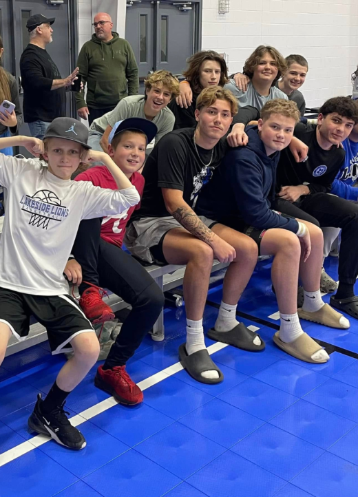 middle school students at Lakeside Christian School in Clearwater, Fl attend a pep assembly in the school gym